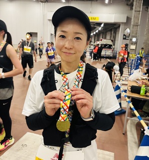 レガシーハーフマラソンを完走した江戸川区の40代女性。マラソンはダイエットの為でもある。