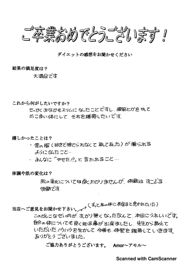 ずっと私の体に居座ると思われたぜい肉が...